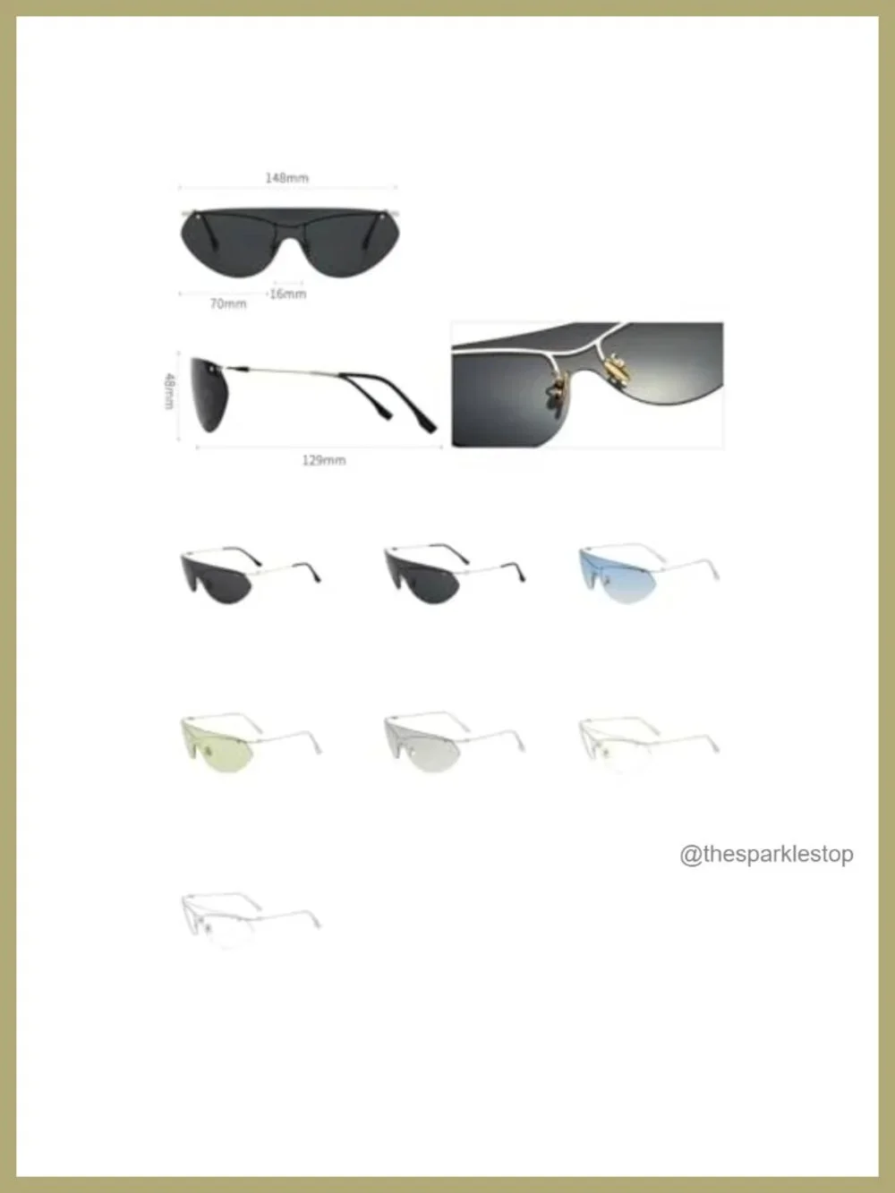 Oversized Square Sunglasses UV400 Shield Unisex Vintage Flat Top